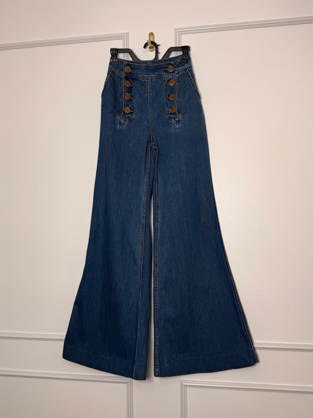 Zimmermann High-Rise Wide Leg Postcard Runway Jean Denim Rare 0 - Picture 3 of 15